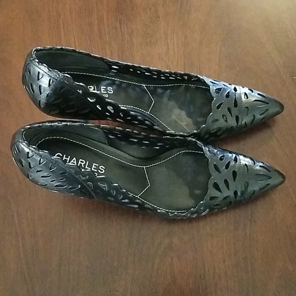 Black lace leather pumps - Picture 5 of 8